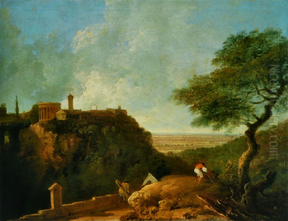 The Temple of the Sibyl, Tivoli Oil Painting by Richard Wilson