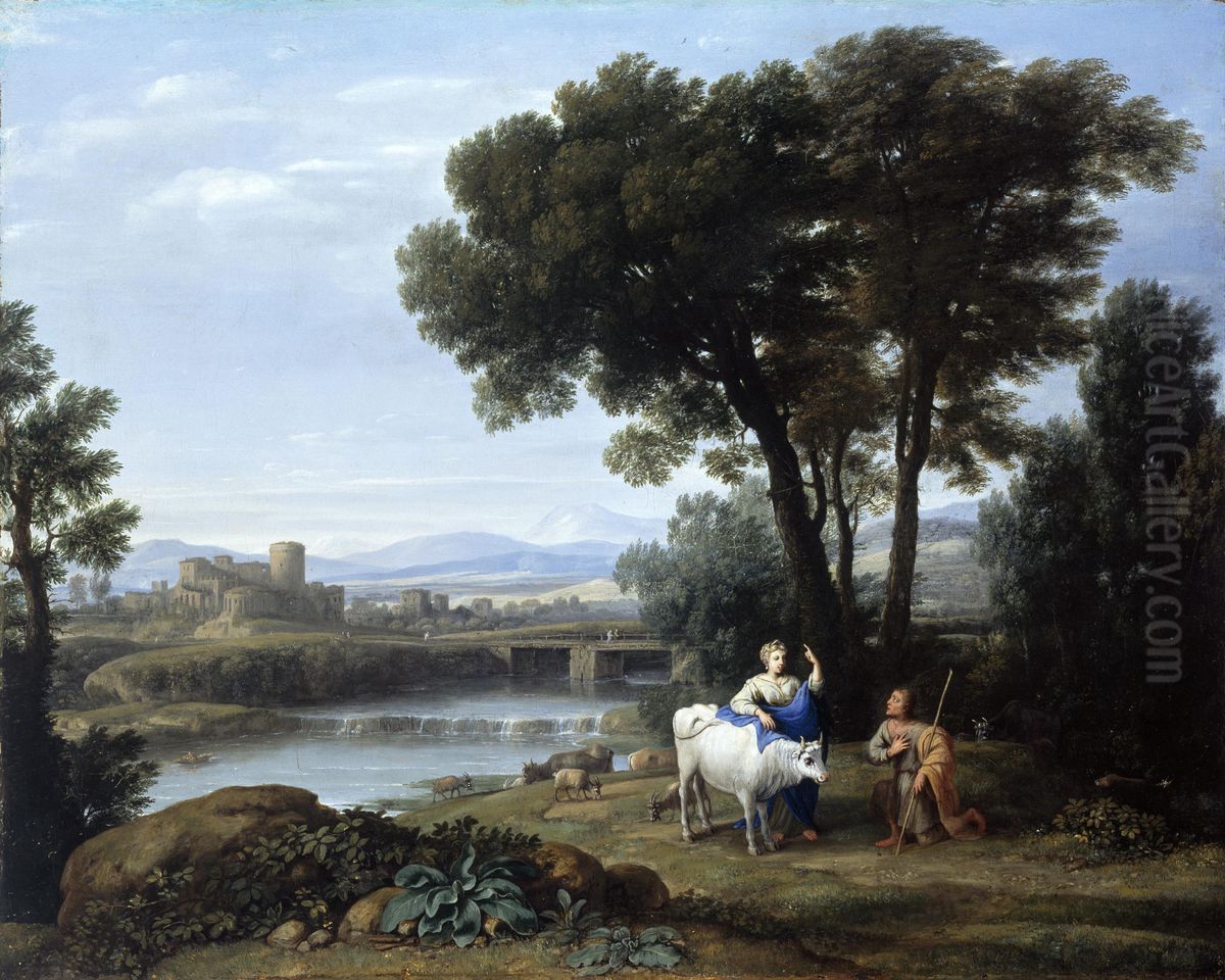 Juno Confiding Io to the Care of Argus Oil Painting by Claude Lorrain (Claude Gellee)