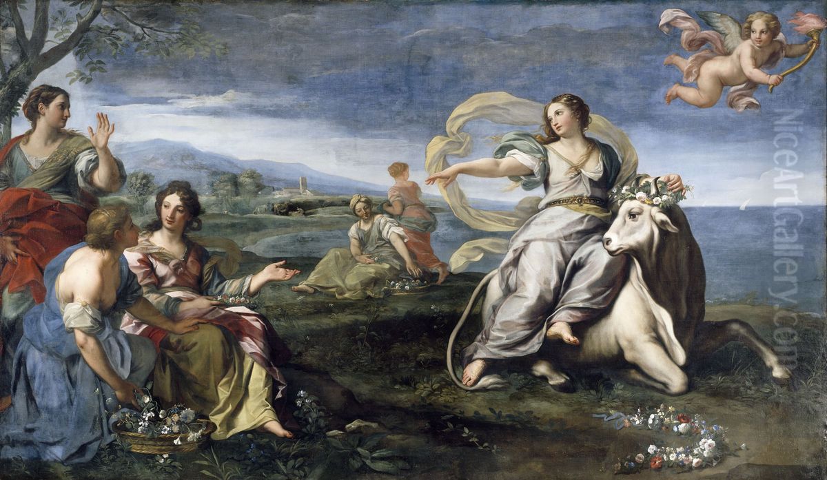 The Rape of Europa Oil Painting by Carlo Maratta or Maratti
