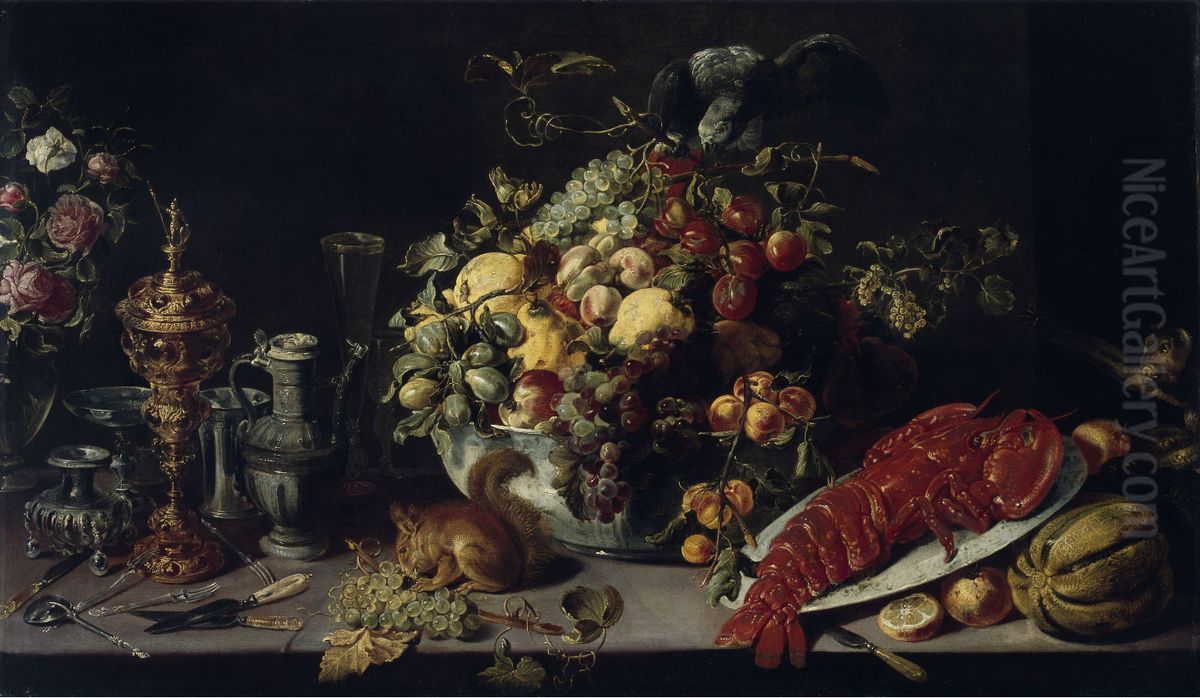 A Banquet Piece Oil Painting by Frans Snyders