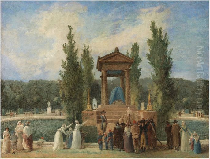 The Apotheosis of Jean-Jacques Rousseau Oil Painting by Hubert Robert