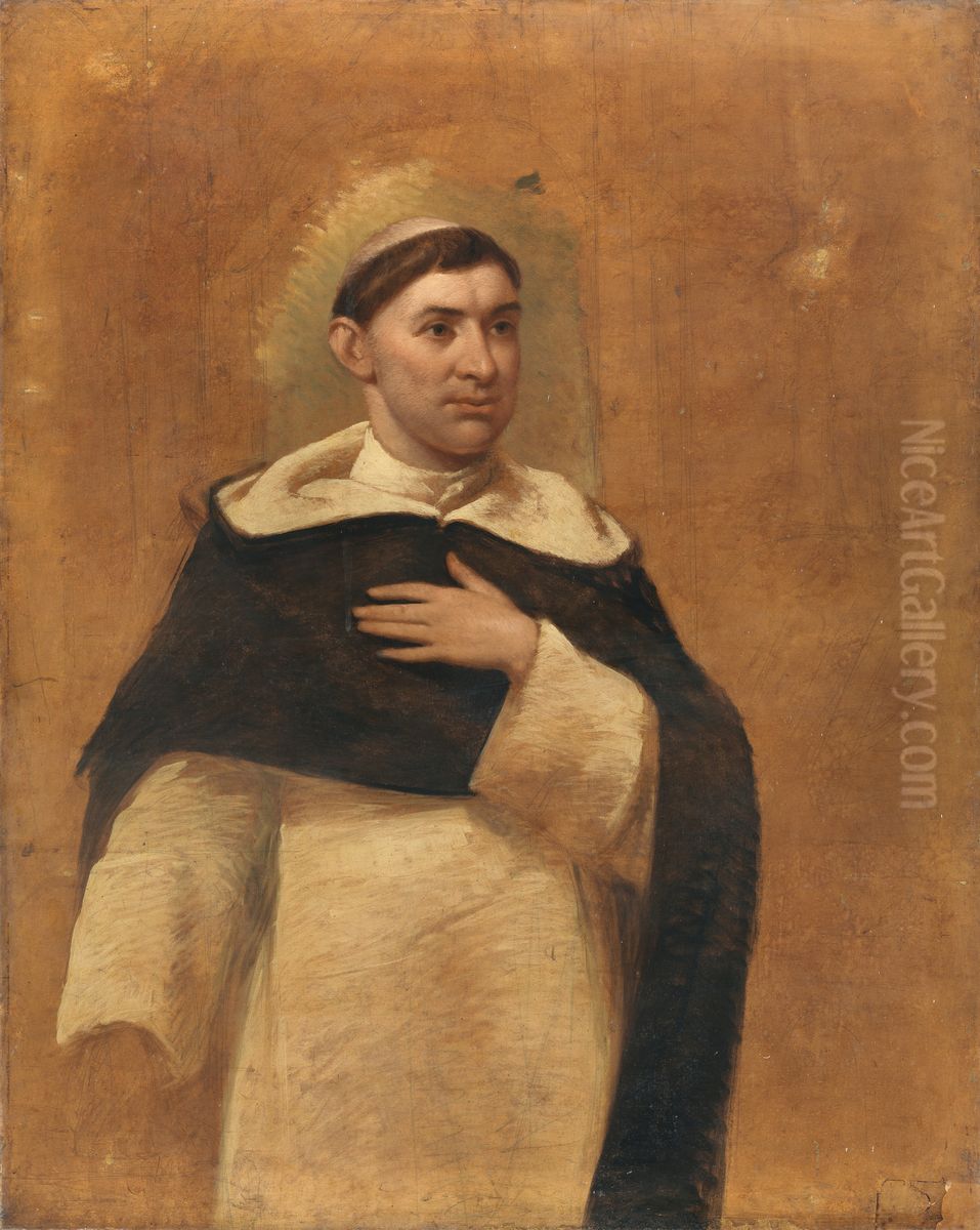 Portrait of Reverend Thomas Burke Oil Painting by George Francis Mulvany