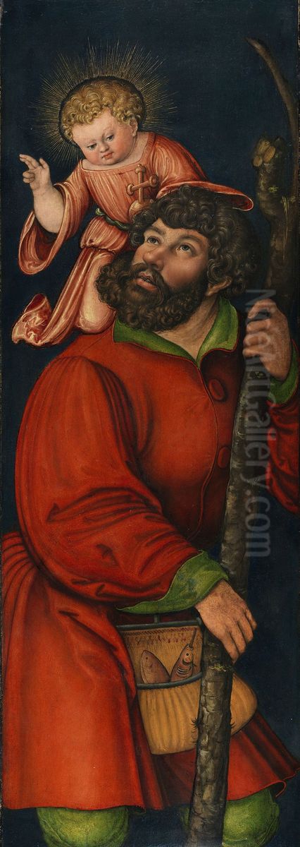 Saint Christopher Oil Painting by Lucas Cranach the Elder