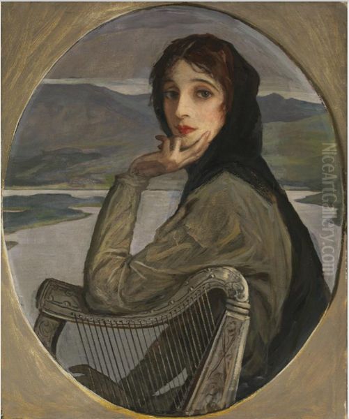 Portrait of Lady Lavery as Kathleen Ni Houlihan Oil Painting by John Lavery