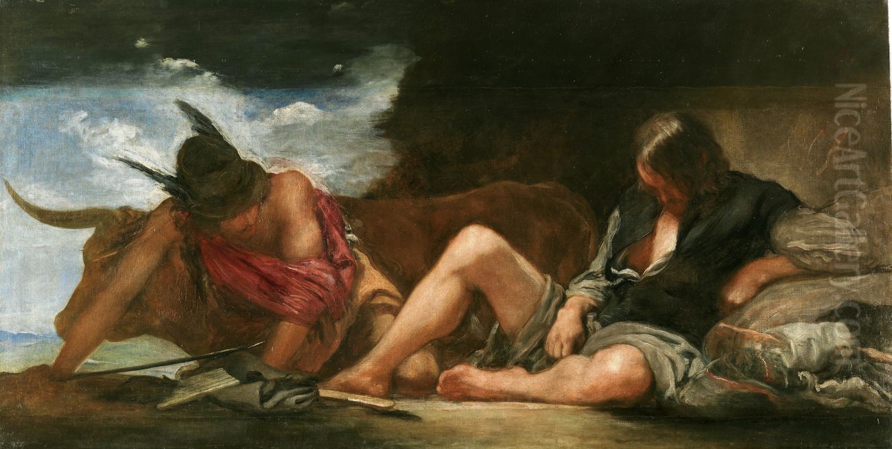 Mercury and Argus Oil Painting by Diego Rodriguez de Silva y Velazquez