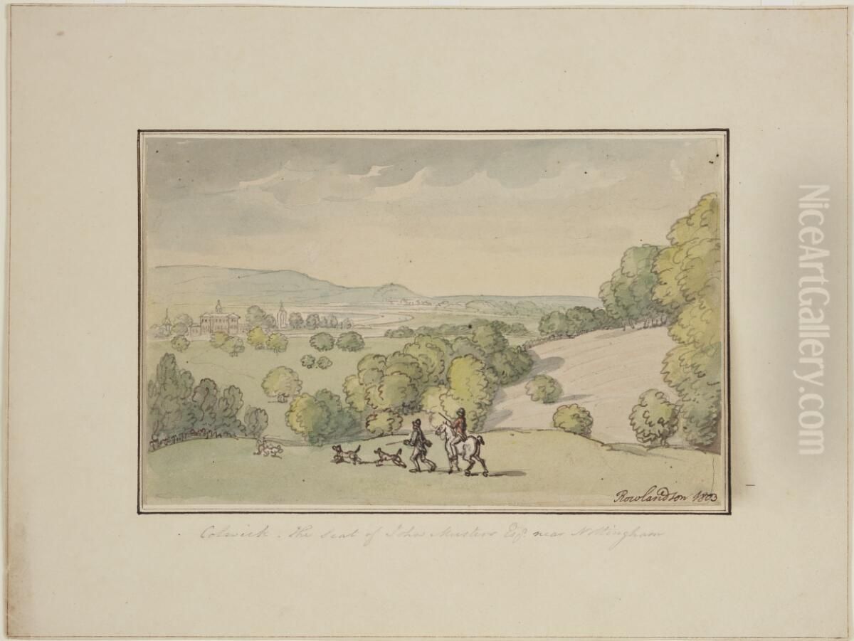 Colswick, the seat of John Masters Esq. near Nottingham Oil Painting by Thomas Rowlandson