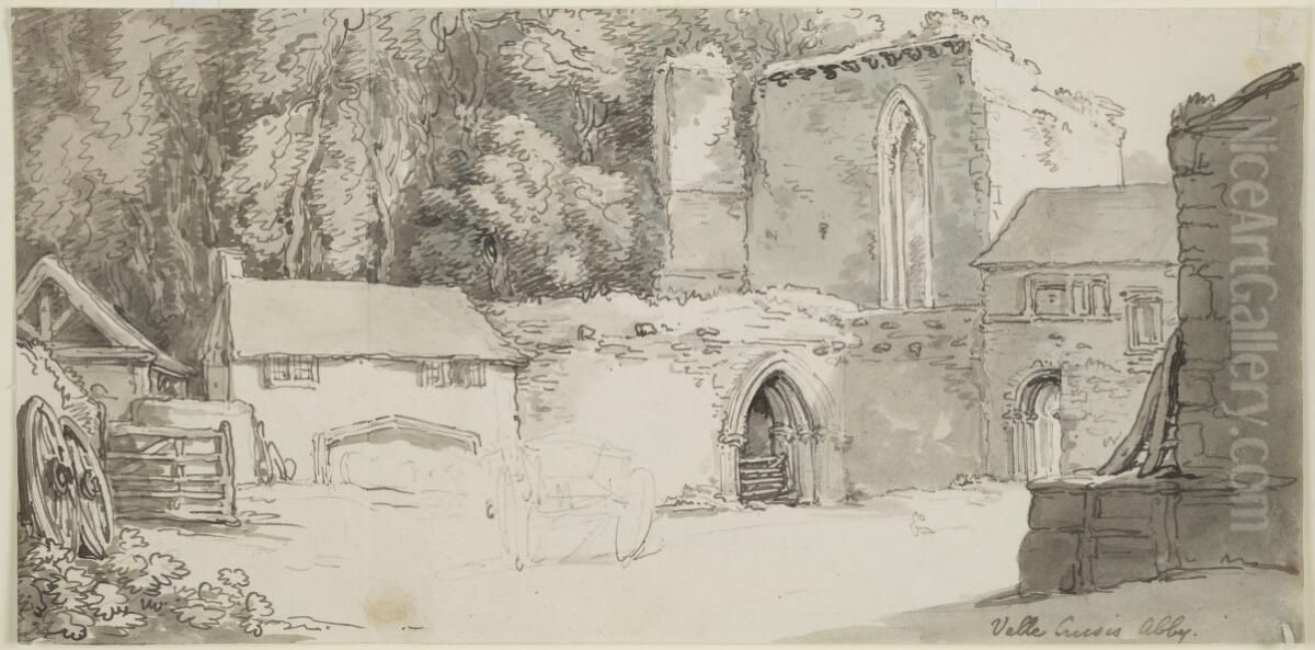 Valle Crucis Abby Oil Painting by Thomas Rowlandson