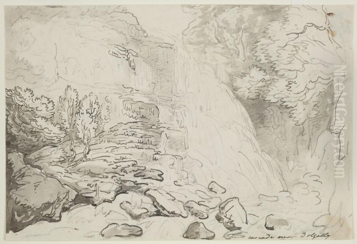 Cascade near Dolgelly Oil Painting by Thomas Rowlandson