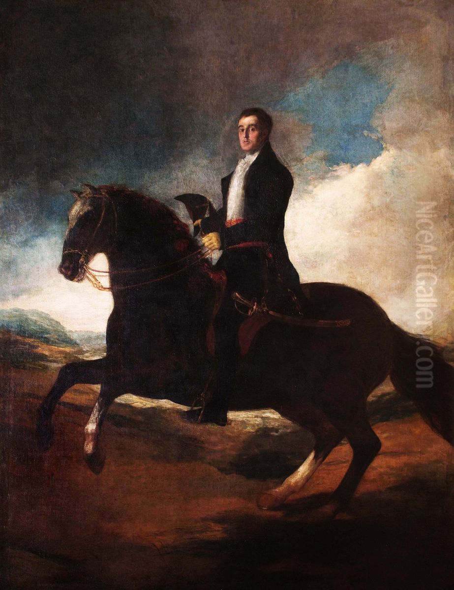 El duque de Wellington a caballo Oil Painting by Francisco Goya Fuendetodos
