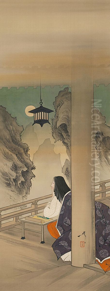 Ishiyama no tsuki) Oil Painting by Yoshitoshi