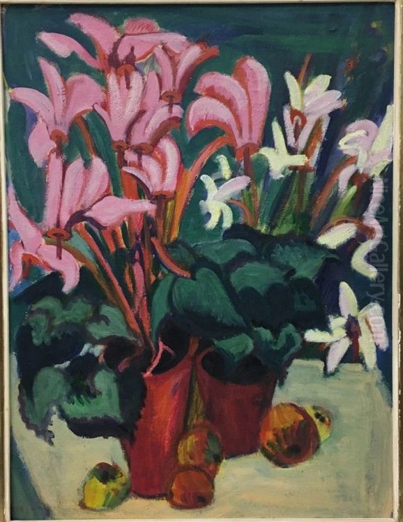 Cyclamen Oil Painting by Ernst Ludwig Kirchner