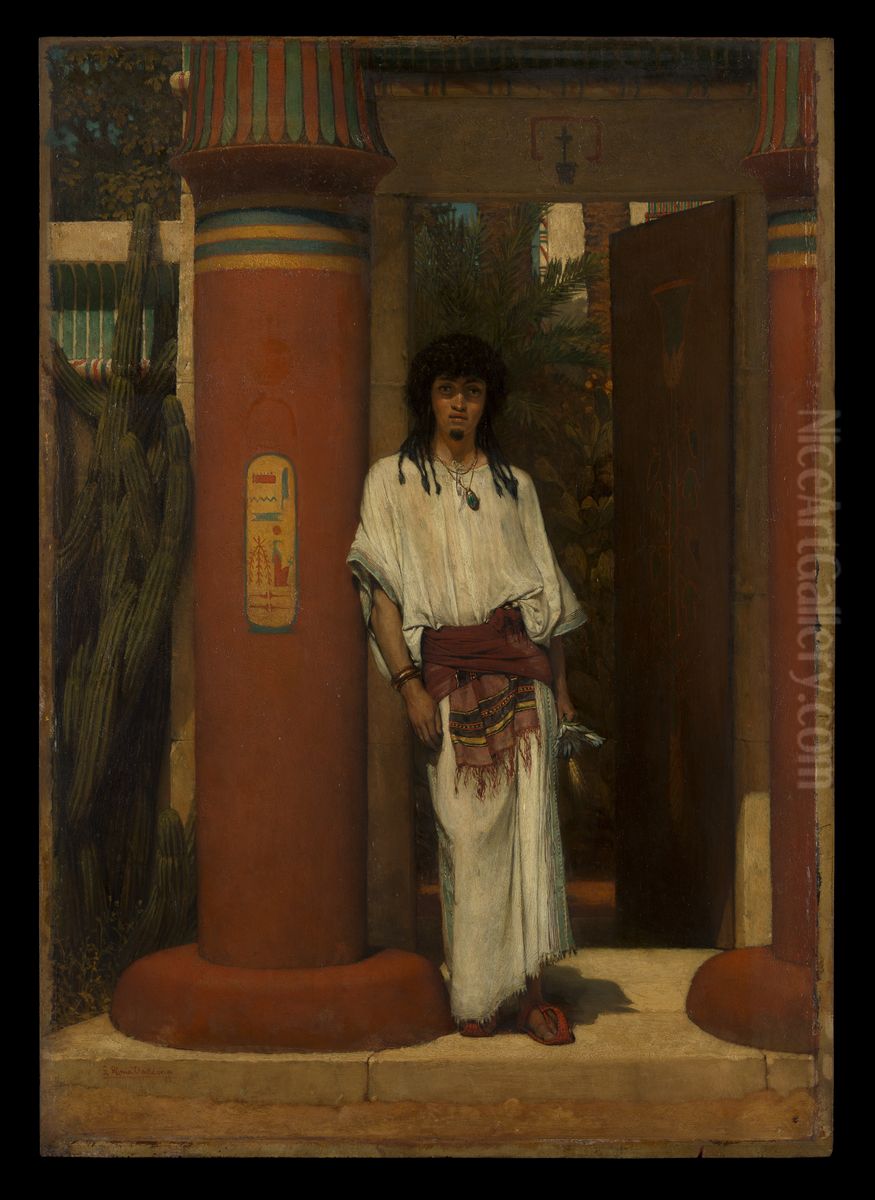 An Egyptian in a Doorway Oil Painting by Lawrence Alma-Tadema