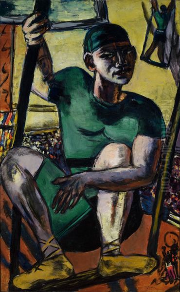 Acrobat on the Trapeze Oil Painting by Max Beckmann