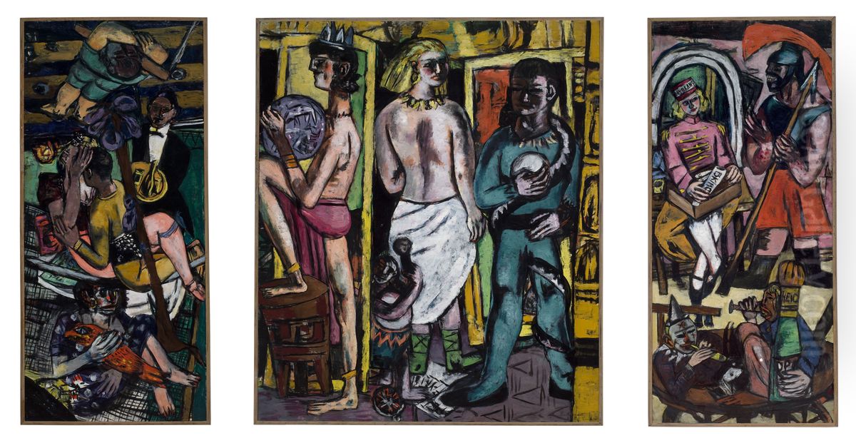 Acrobats Oil Painting by Max Beckmann