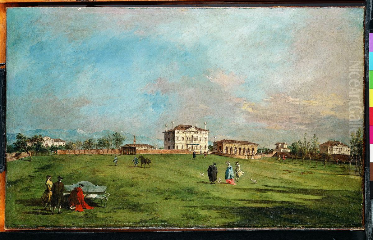 The Villa Loredan, Paese Oil Painting by Francesco Guardi