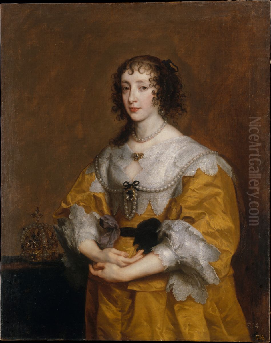 Queen Henrietta Maria Oil Painting by Sir Anthony Van Dyck