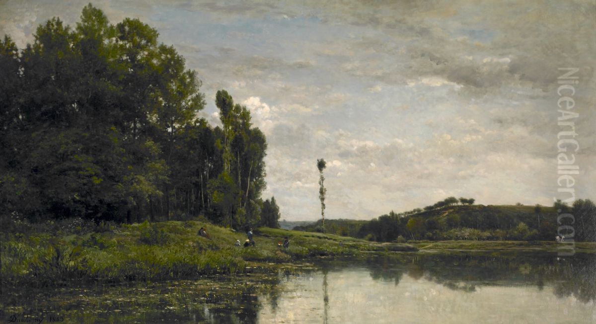 Banks of the Oise at Auvers Oil Painting by Charles-Francois Daubigny