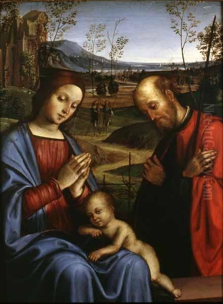 The Holy Family Oil Painting by Lorenzo Costa