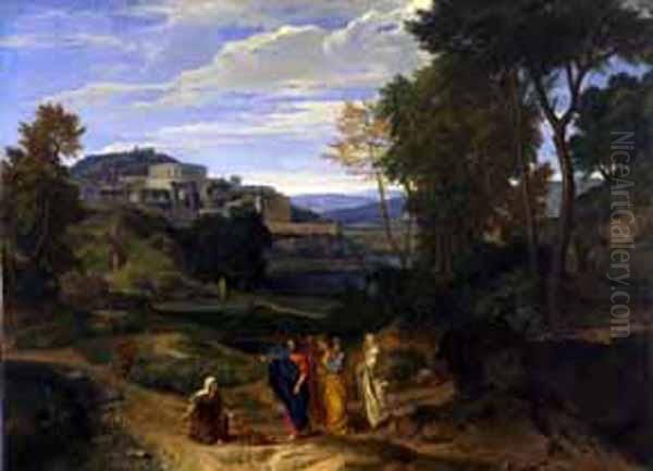 Landscape with Christ and the Woman of Canaan Oil Painting by Jean Francois Millet