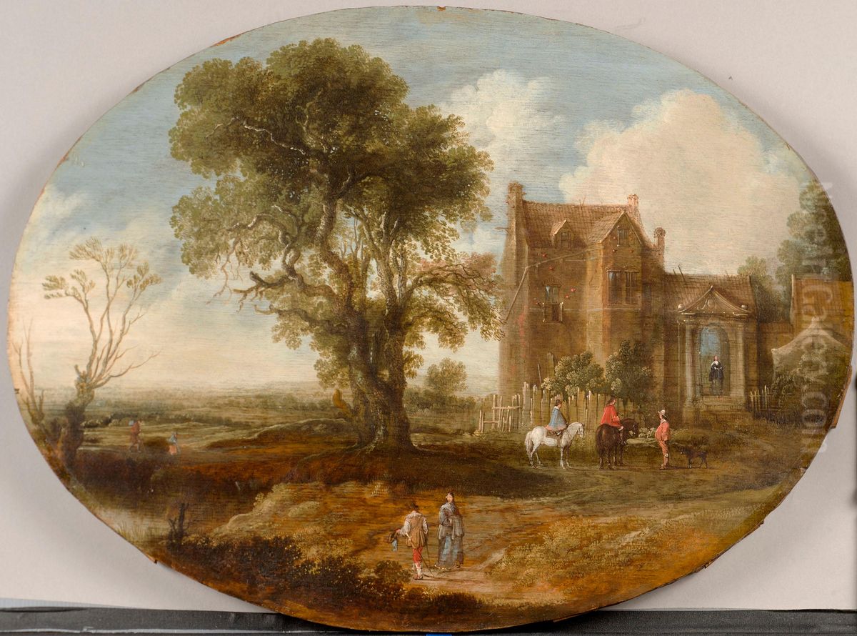 Arrival of the Guests Oil Painting by Aert van der Neer