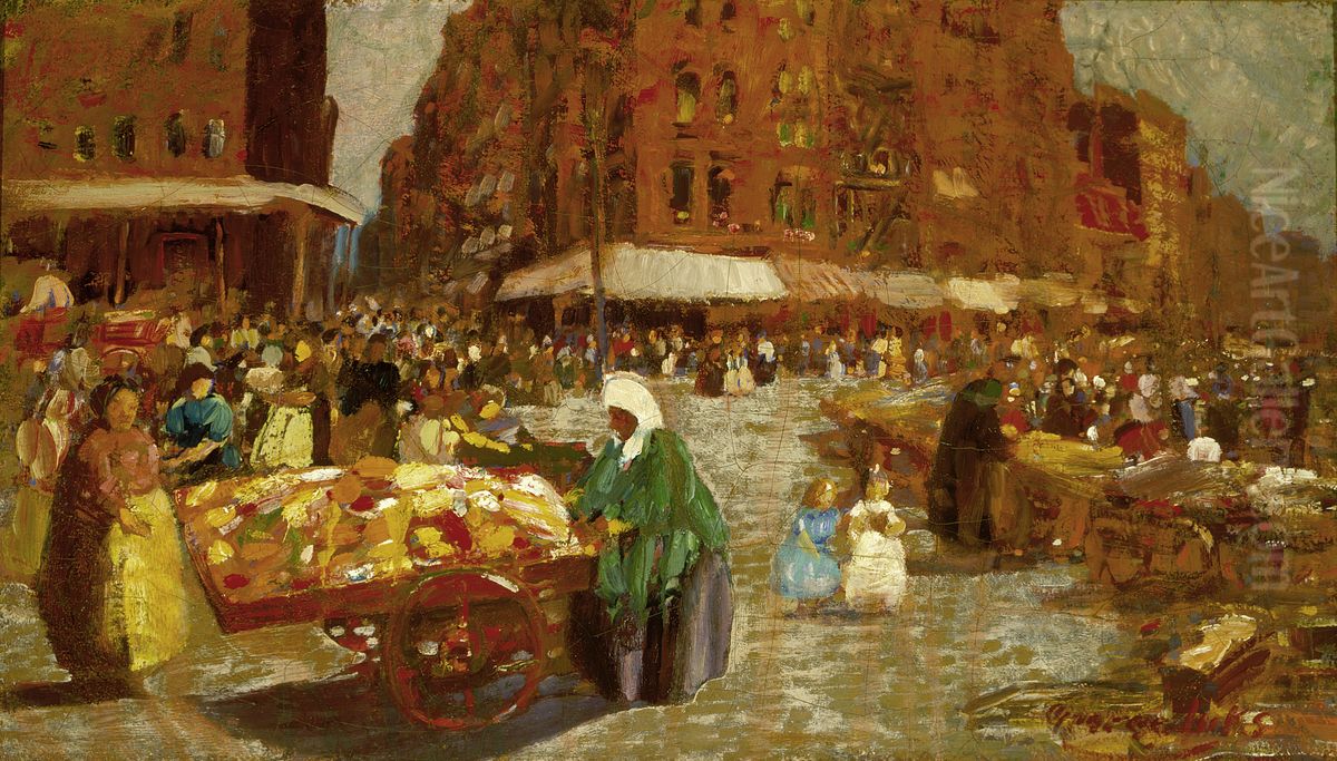 Houston Street Oil Painting by George Luks