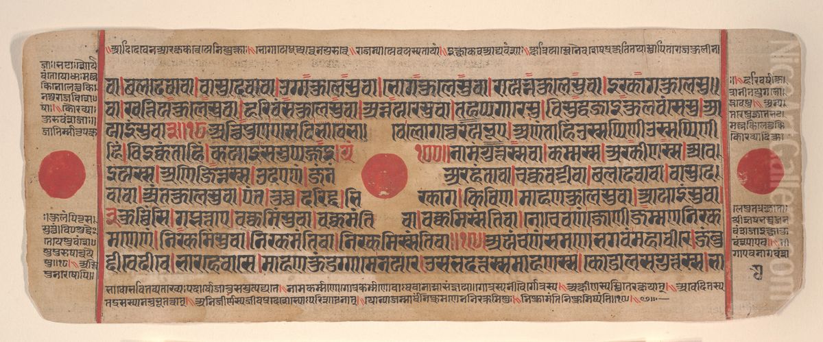 Leaf from a Kalpa Sutra (Jain Book of Rituals) Oil Painting by Bhadrabahu