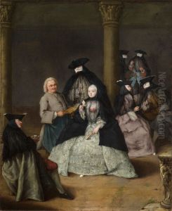 Masked Party in a Courtyard