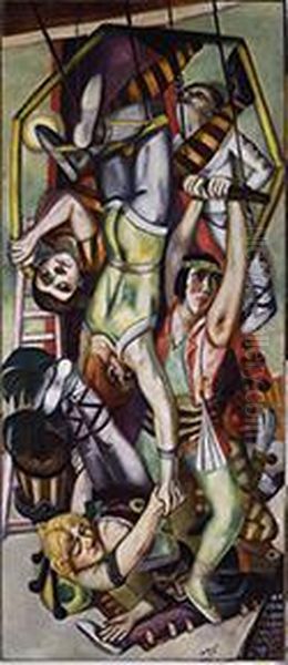 The Trapeze Oil Painting by Max Beckmann