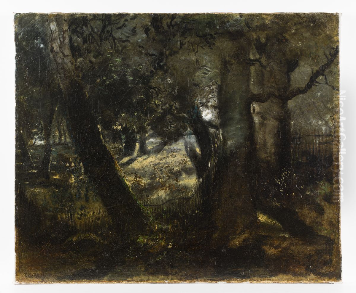 Pheasantry in the Forest of Compiegne Oil Painting by Theodore Rousseau