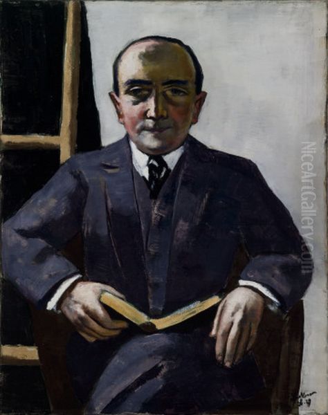 Portrait of Curt Glaser Oil Painting by Max Beckmann