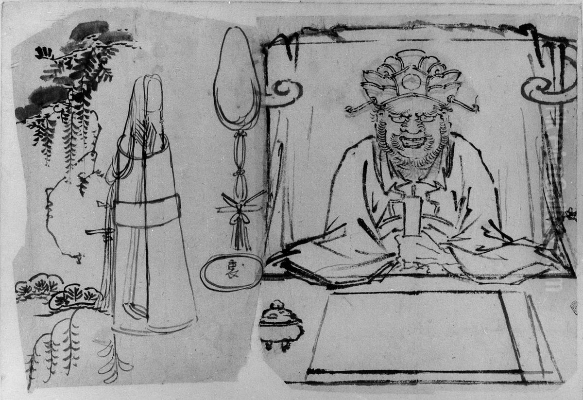 Juima Oil Painting by Katsushika Hokusai