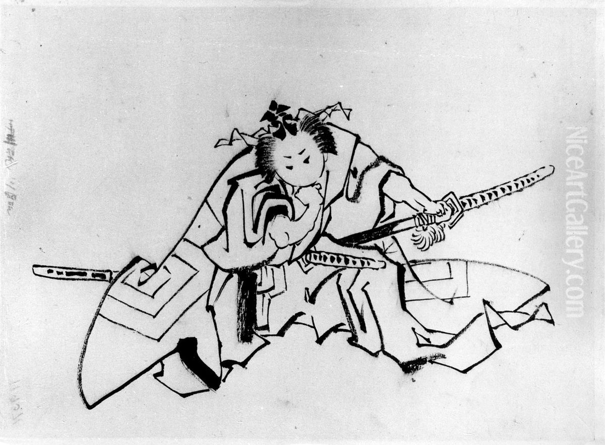 The Actor Danjuro as Shibaraku Oil Painting by Katsushika Hokusai