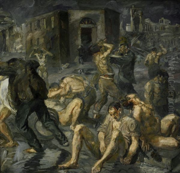 Scene from the Destruction of Messina Oil Painting by Max Beckmann