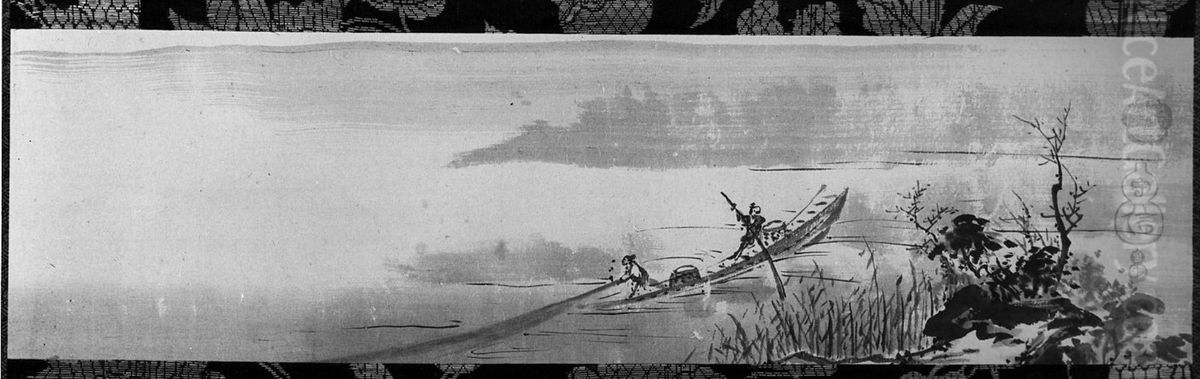 Fisherman Oil Painting by Kano Tan'yu