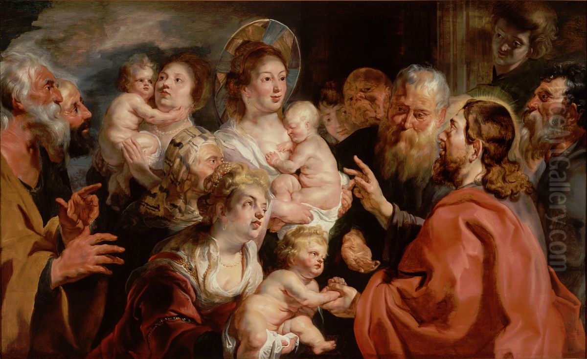Suffer the Little Children to Come Unto Me Oil Painting by Jacob Jordaens