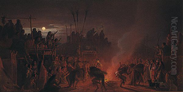 The Buffalo Dance Oil Painting by Karl Ferdinand Wimar