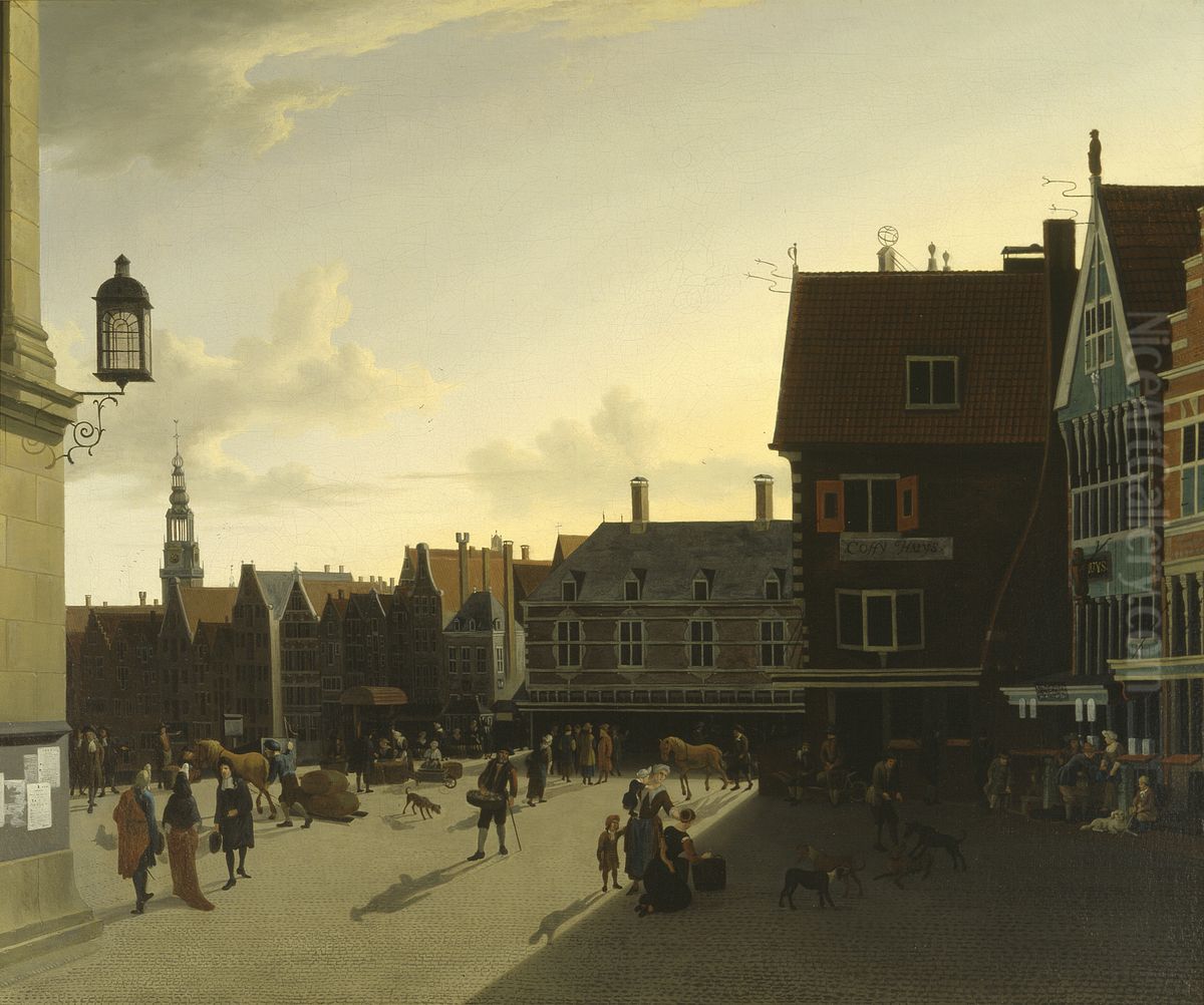 The Dam at Amsterdam Oil Painting by Gerrit Adriaenszoon Berckheyde