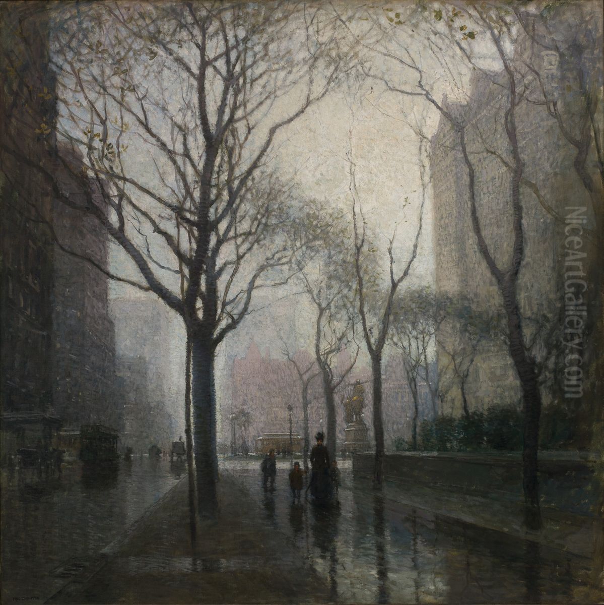 The Plaza after the Rain Oil Painting by Paul Cornoyer