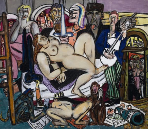 The Town (City Night) Oil Painting by Max Beckmann