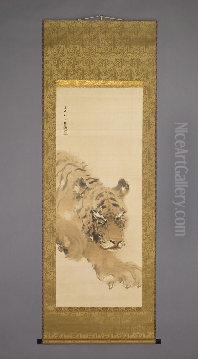 Tiger Oil Painting by Takeuchi Seiho