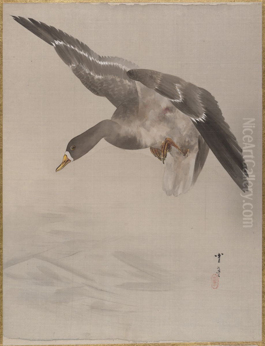 Duck Oil Painting by Watanabe Shotei