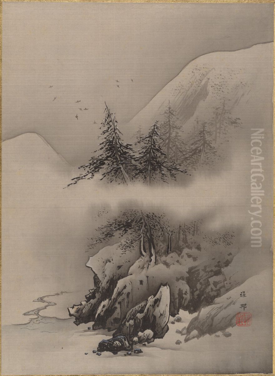 Snow Landscape Oil Painting by Hashimoto Gaho