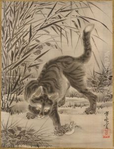 Cat Catching a Frog