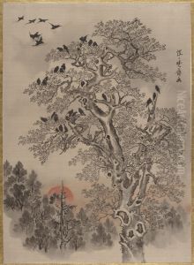 Flock of Crows at Dawn