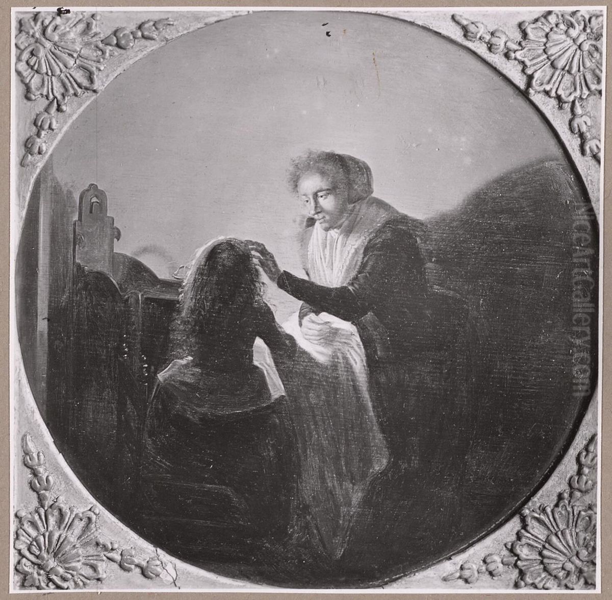 Mother taking care of a child in an interior Oil Painting by Dirck Hals