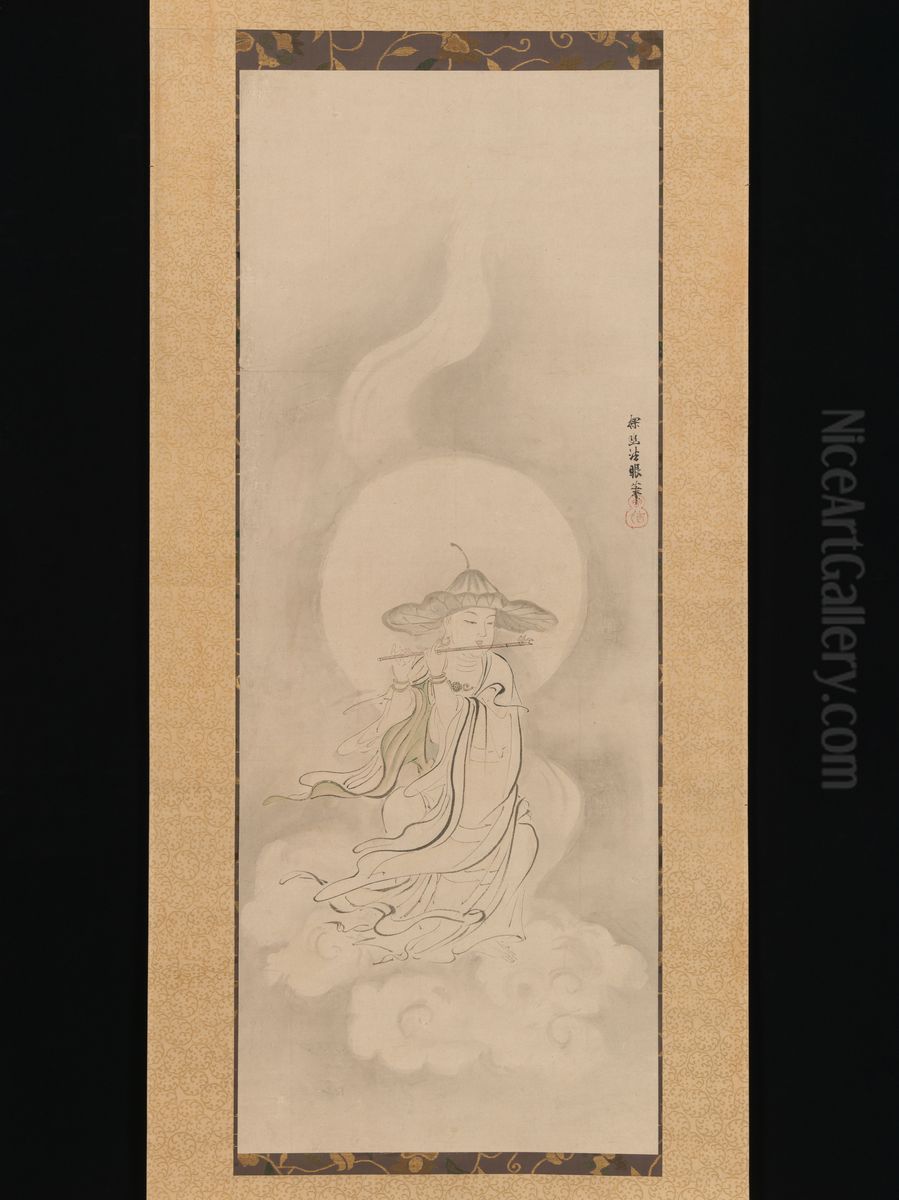 di chui de zang tu Oil Painting by Kano Tan'yu