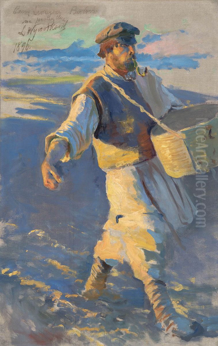 Siewca Oil Painting by Leon Wyczolkowski