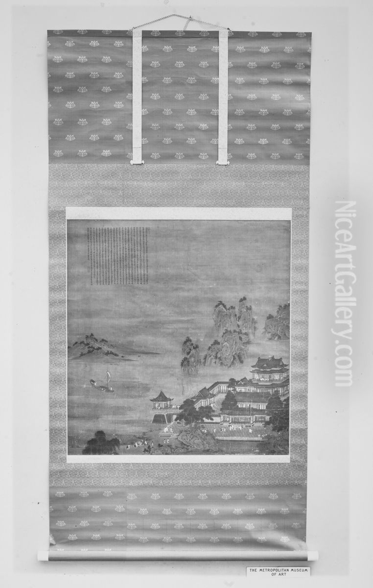 A Tang Palace Oil Painting by Qiu Ying