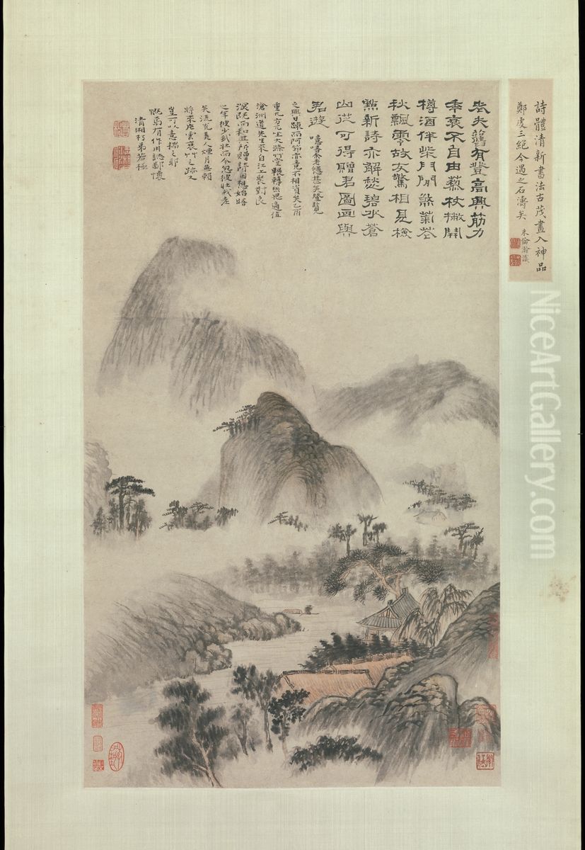 Landscape Painted on the Double Ninth Festival Oil Painting by Shitao Daoji