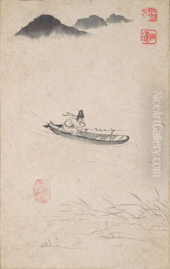 Returning Home Oil Painting by Shitao Daoji